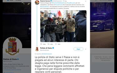 Gabrielli e il tweet della polizia a Saviano: "Ho diritto di reagire"
