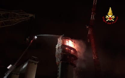 Ponte Genova, incendio nella pila 13 del nuovo viadotto
