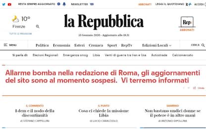 Allarme bomba nella sede del quotidiano “La Repubblica” a Roma