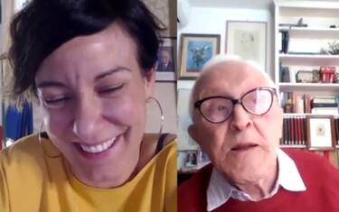 Sergio Lepri (100 anni) in videochiamata con la ministra Pisano. VIDEO