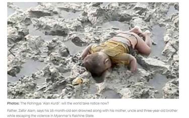 Birmania, Mohammed come Aylan: la foto shock del bimbo Rohingya