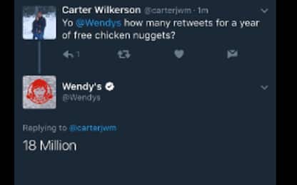 Twitter, il post del 16enne che chiede pollo gratis sfida ogni record<br>
