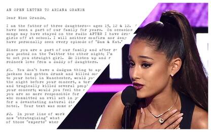 Manchester, papà scrive ad Ariana Grande: “Prenditi cura di te stessa”