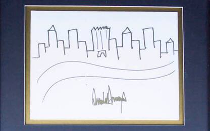Usa, all’asta un disegno di New York realizzato da Donald Trump