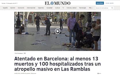 Attentato Barcellona sui giornali esteri