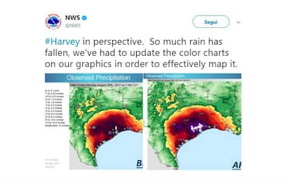 Usa: Harvey, piove troppo, meteo aggiunge colori sulle mappe