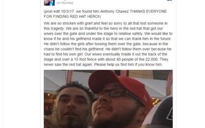 Las Vegas, "l'eroe dal cappello rosso" ritrovato grazie a Facebook