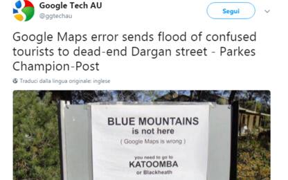Blue Mountains, un errore di Google Maps manda  i turisti fuori strada