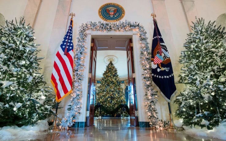 Casa Bianca Il Primo Albero Di Natale Dei Trump Foto Sky Tg24
