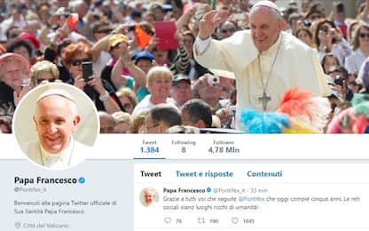 Il Papa ringrazia i follower: “Social siano luoghi ricchi di umanità”
