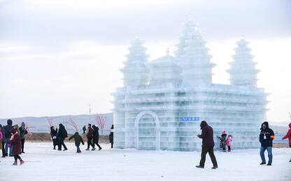 Cina, sculture di ghiaccio