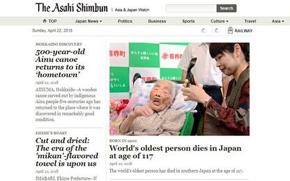 È morta la persona più anziana del mondo, aveva 117 anni