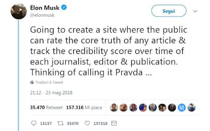 Elon Musk contro giornalisti: Sito per recensirli, lo chiamerei Pravda