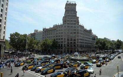 Protesta dei taxi a Barcellona