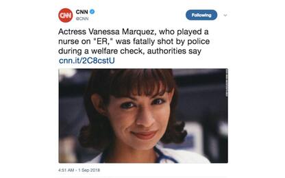 L'ex star di E.R. Vanessa Marquez uccisa dalla polizia di Los Angeles