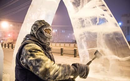 Siberia, il freddo non spaventa gli scultori di ghiaccio