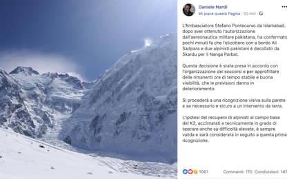 Daniele Nardi, sospese ricerche. Avvistata tenda sul Nanga Parbat