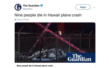 Hawaii, aereo bimotore si schianta: almeno nove morti