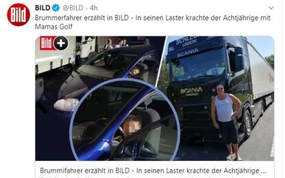 Germania, bimbo di otto anni guida ancora ma stavolta fa un incidente