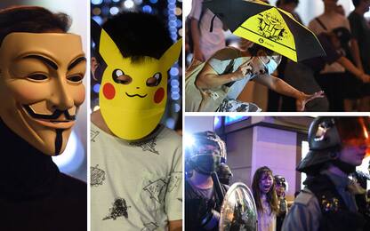 Hong Kong, 241 arresti nel weekend: 77 per violazione divieto maschere