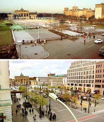 Pariser Platz prima e dopo la caduta del muro