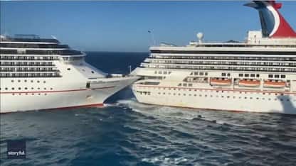 Messico, collisione tra due navi da crociera in porto a Cozumel. VIDEO