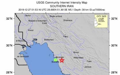 Iran, terremoto di magnitudo 5.1 vicino a sito nucleare
