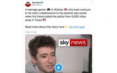 Uk, ragazzo sta male mentre gioca online: salvato da un'amica in Texas
