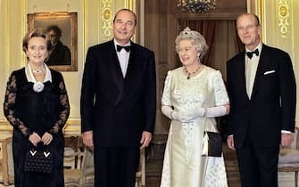 la regina Elisabetta con Jaques Chirac