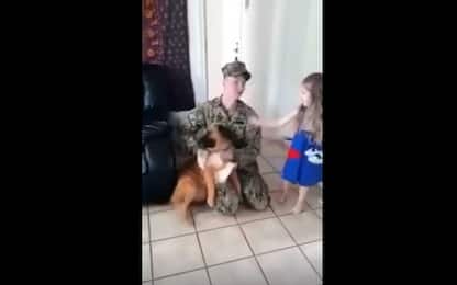 Mississippi, il cane festeggia il rientro a casa del soldato. VIDEO