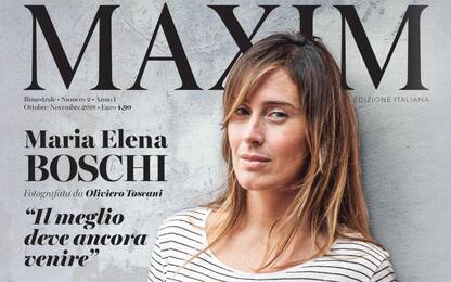 Maxim, Maria Elena Boschi in copertina fotografata da Oliviero Toscani
