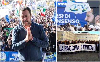 Lega in piazza a Roma, Salvini: “Datemi mandato per trattare con Ue”
