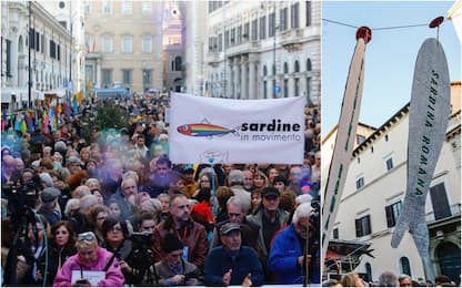 La manifestazione delle Sardine a Roma. FOTO