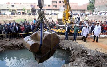 Il recupero della statua di Ramses II
