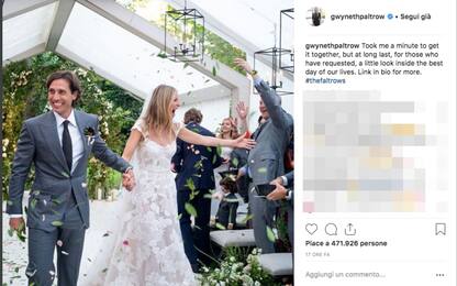 Gwyneth Paltrow pubblica la prima foto del matrimonio con Brad Falchuk