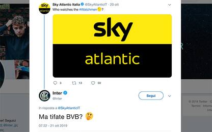 Inter, siparietto con Sky Atlantic che omaggia Watchmen