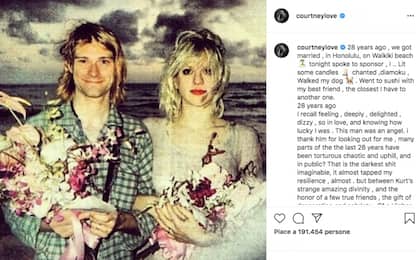 Courtney Love posta una foto ricordo delle nozze con Kurt Cobain