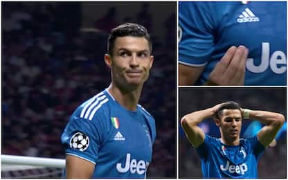 Ronaldo sfiora gol all'Atletico Madrid, gesto a tifosi. FOTO