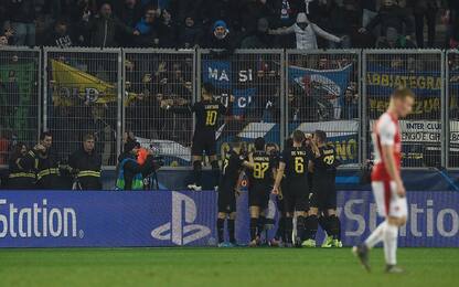 Champions, Slavia-Inter 1-3 e Liverpool-Napoli 1-1. FOTO