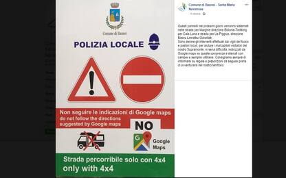 "Non seguire le indicazioni": in Sardegna cartelli contro Google Maps