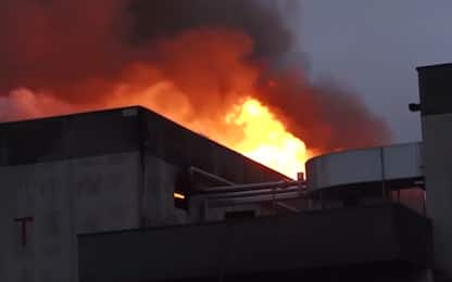 Brescia, vasto incendio in caseificio a Castelletto di Leno. VIDEO