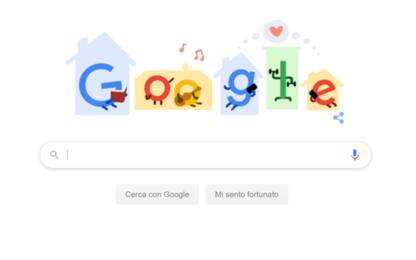 Coronavirus, il doodle di Google che invita a stare a casa